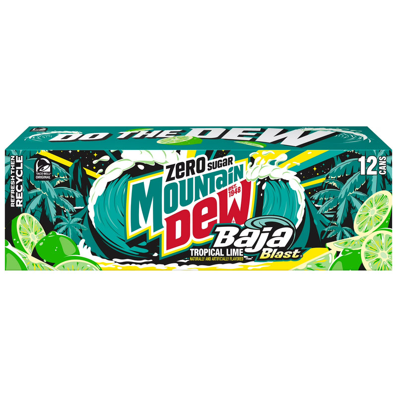 Mountain Dew Zero Sugar Citrus Soda Pop, 12 fl oz, 12 Pack Cans