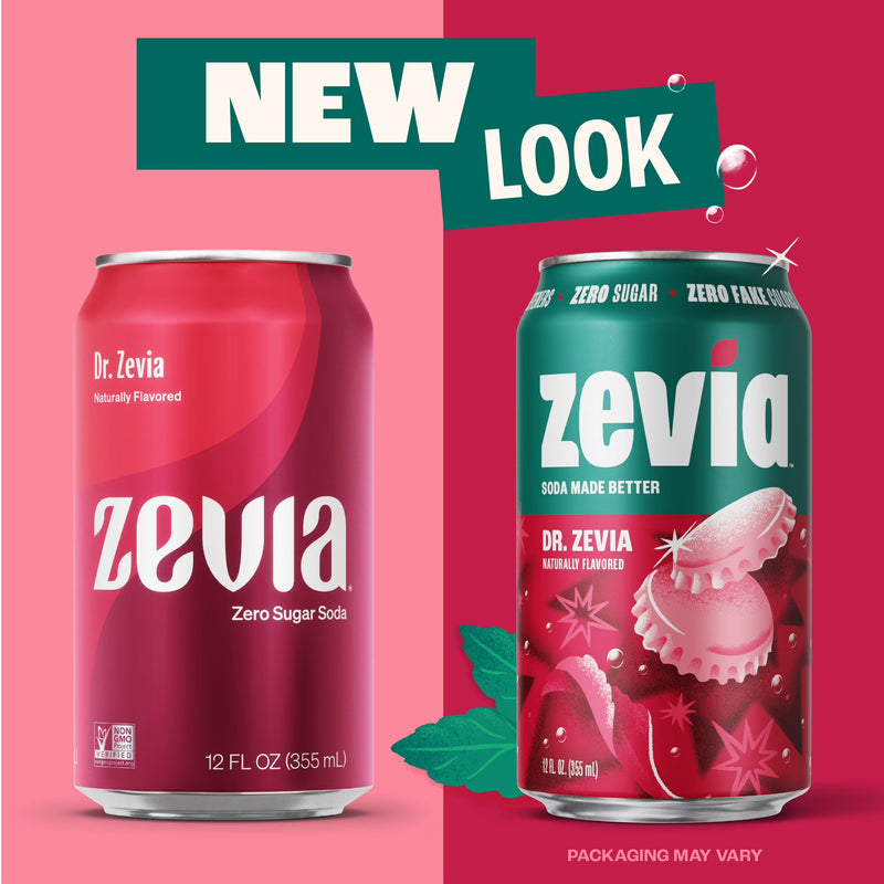 (3 pack) (3 pack) (3 Packs) Zevia Zero Calorie, No Sugar Dr. Zevia Soda Pop, 12 fl oz, 8 Pack Cans