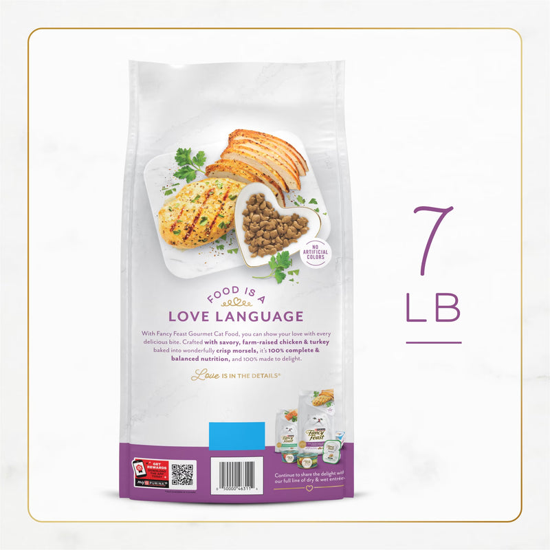 Purina Fancy Feast Dry Cat Food with Savory Farm-Raised Chicken and Turkey, 7 lb.