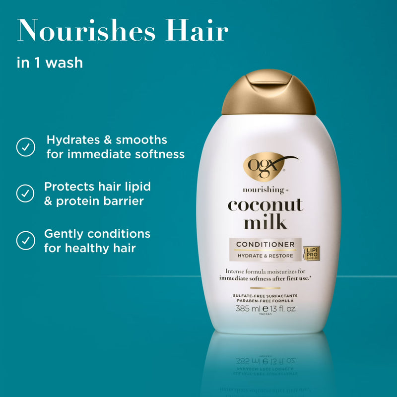 OGX Nourishing + Coconut Milk Moisturizing Hair Conditioner, 13 fl. oz