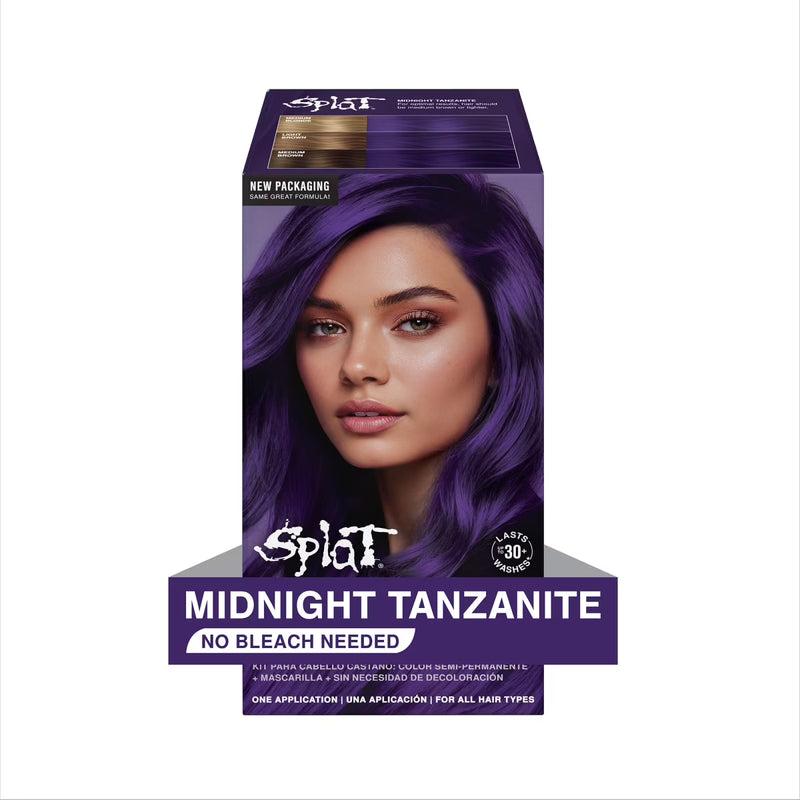 Splat Midnight Tanzanite Hair Dye Kit, Semi-Permanent Purple Hair Color for Brunettes