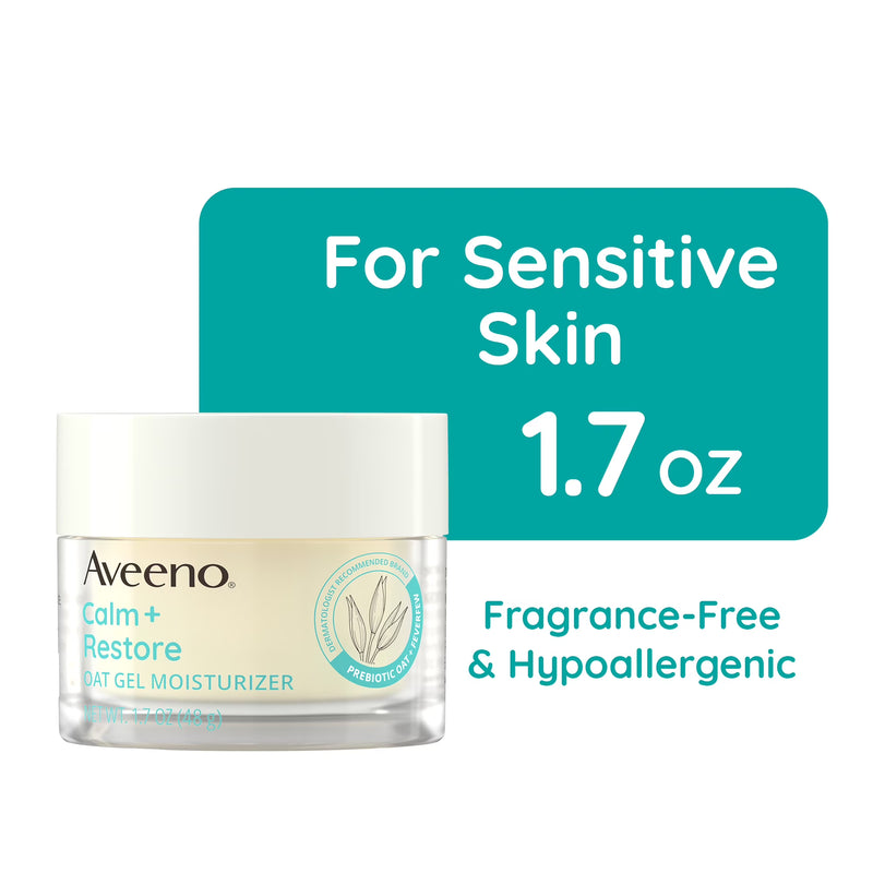 Aveeno Calm + Restore Oat Gel Face Moisturizer for Sensitive Skin, Face Cream, 1.7 oz