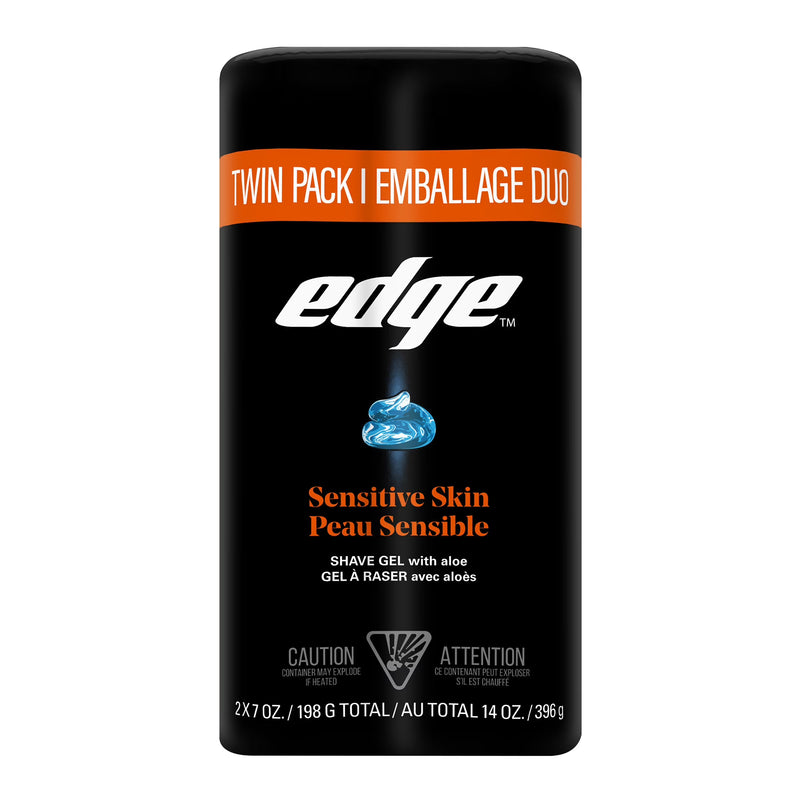 Edge Sensitive Skin Shave Gel for Men, Twin Pack, 14 oz