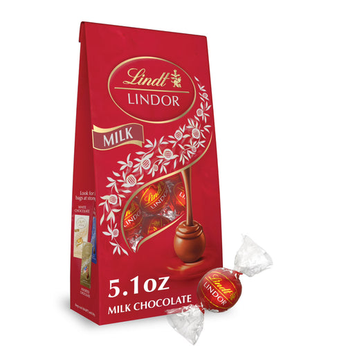 Lindt LINDOR Milk Chocolate Candy, 5.1 oz Bag