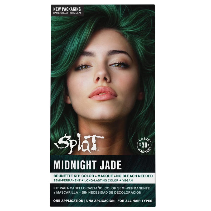 Splat Midnight Jade Hair Dye Kit, Semi-Permanent Green Hair Color for Brunettes, Vegan