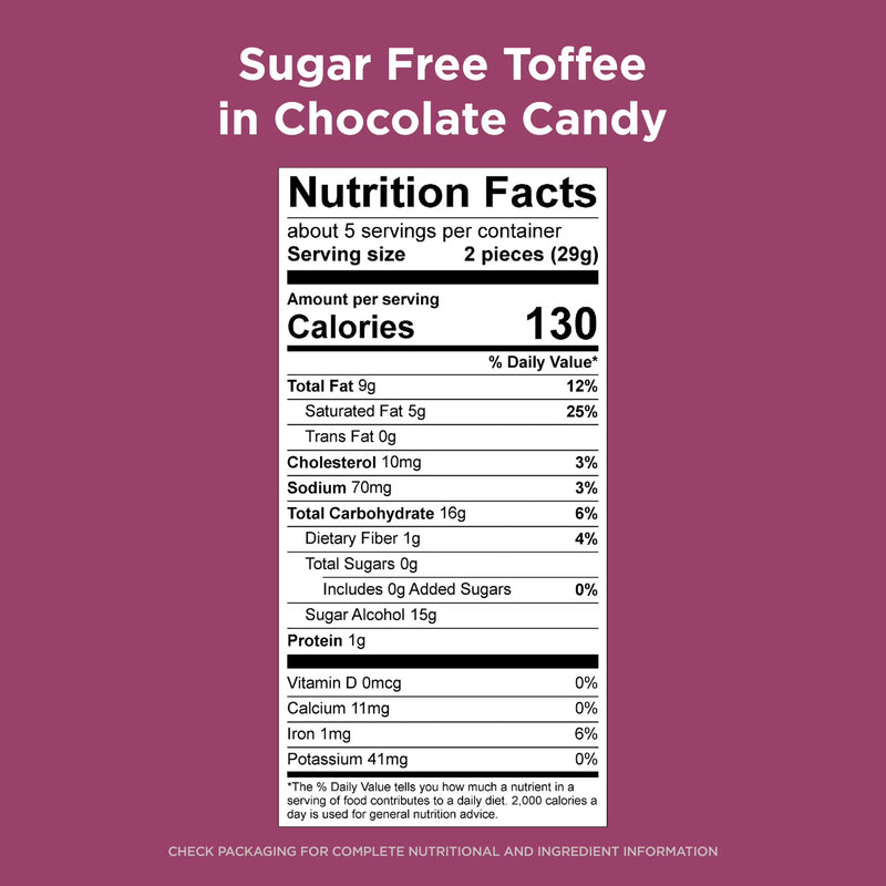 RUSSELL STOVER Sugar Free Toffee Squares in Chocolate Candy, 5.1 oz. bag