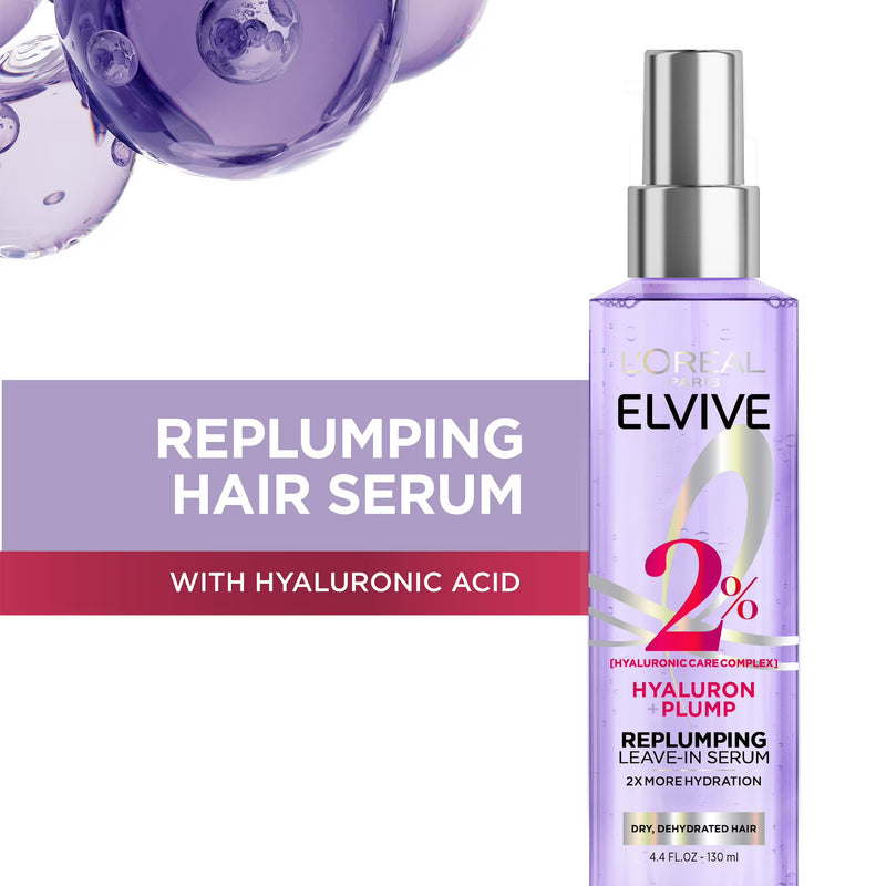 L'Oreal Paris Elvive Hyaluron Plump Moisturizing Leave-In Hair Spray, 4.4 fl oz