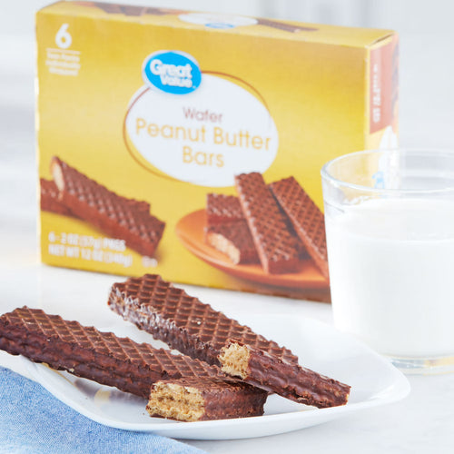 Great Value Peanut Butter Wafer Bars, 2 oz, 6 Count