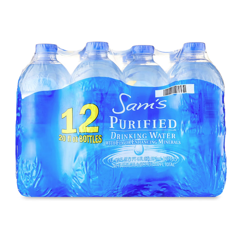 Sam's Purified Drinking Water Bottles, 20 fl oz, 12 Count
