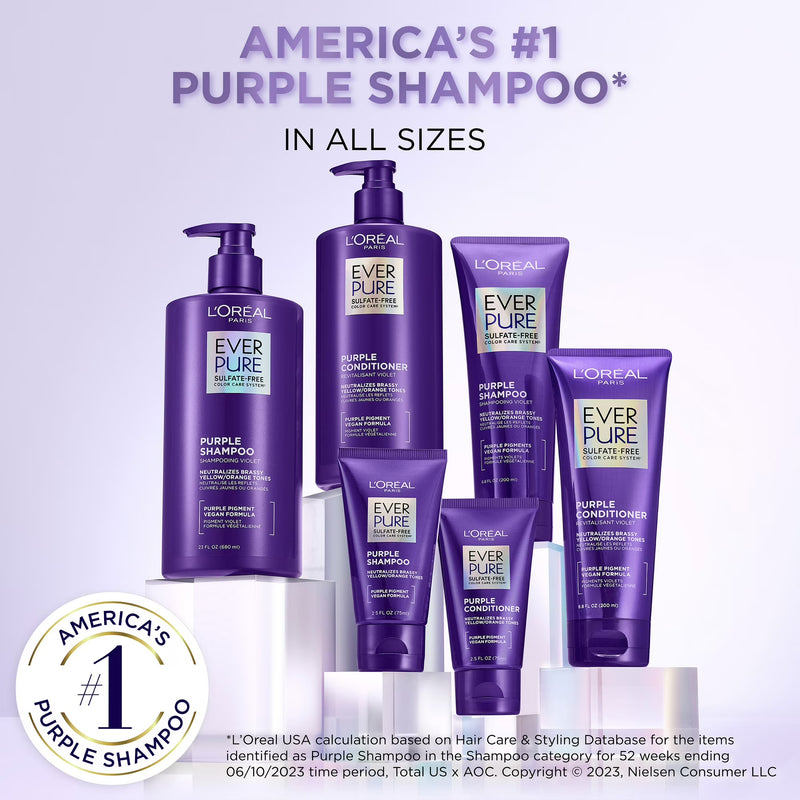 L'Oreal Paris EverPure Sulfate Free Purple Shampoo - Squeeze Bottle, 6.8 fl oz