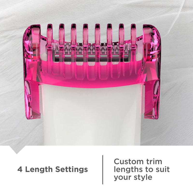 REMINGTON Smooth & Silky Body & Bikini Trimmer Kit, Wet/Dry, Battery Operated, Pink