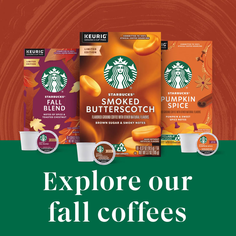 Starbucks Smoked Butterscotch Flavored Coffee, Keurig K-Cup Coffee Pods, 22 Count