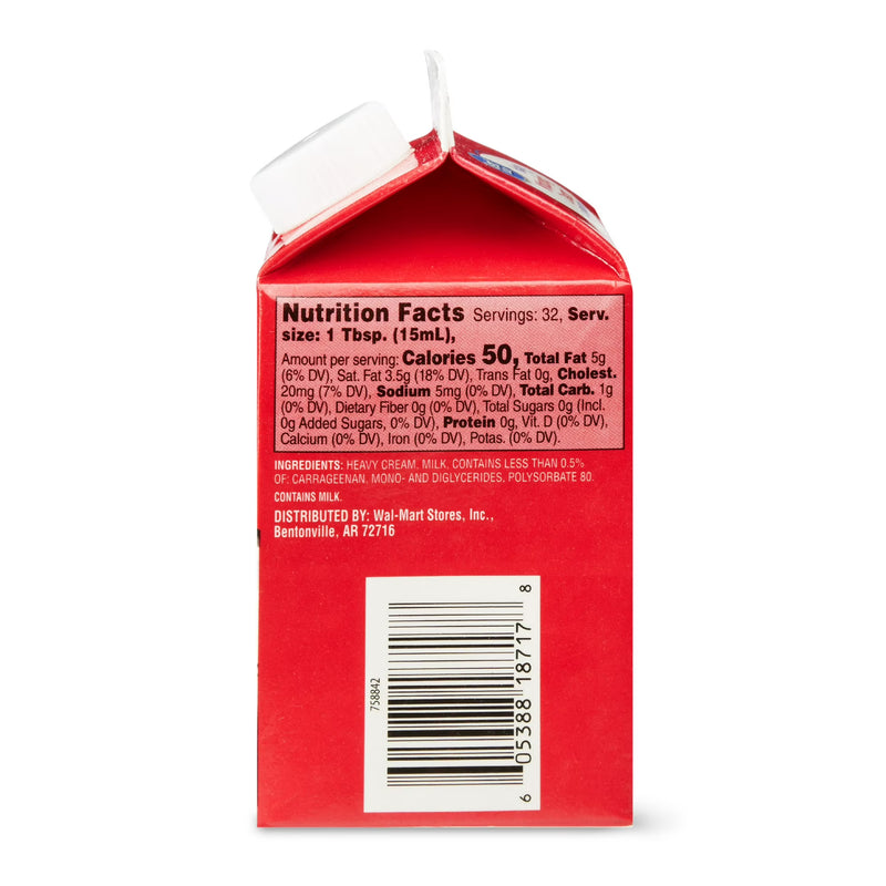 Great Value Heavy Whipping Cream, 16 oz Carton