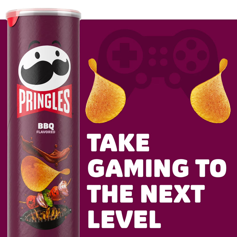 Pringles BBQ Potato Crisps Chips, Lunch Snacks, 5.5 oz Canister