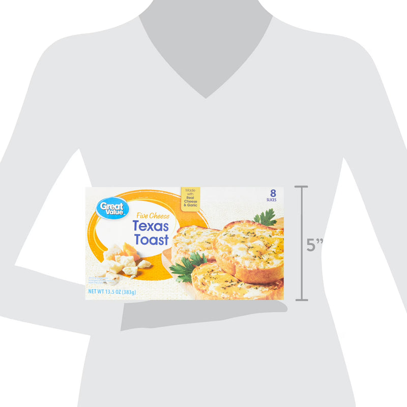 Great Value Five Cheese Texas Toast, 13.5 oz, 8 Count (Frozen)