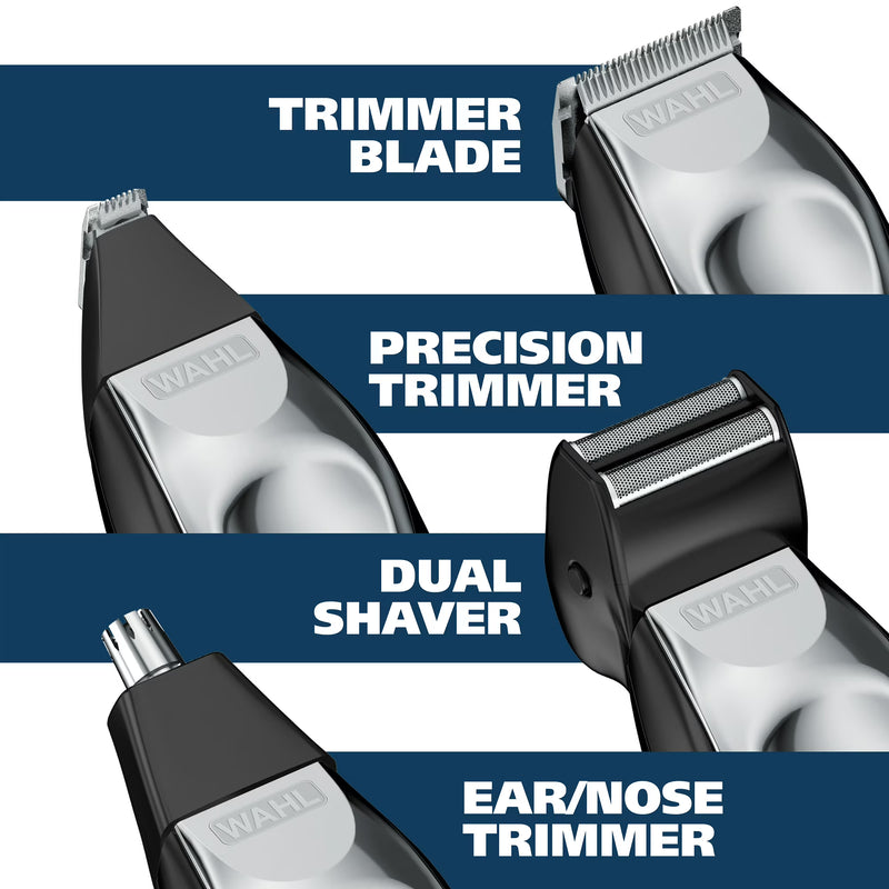 Wahl Lithium Ion All-in-One Beard Trimmer for Men - Black/ Silver Model 9888-600