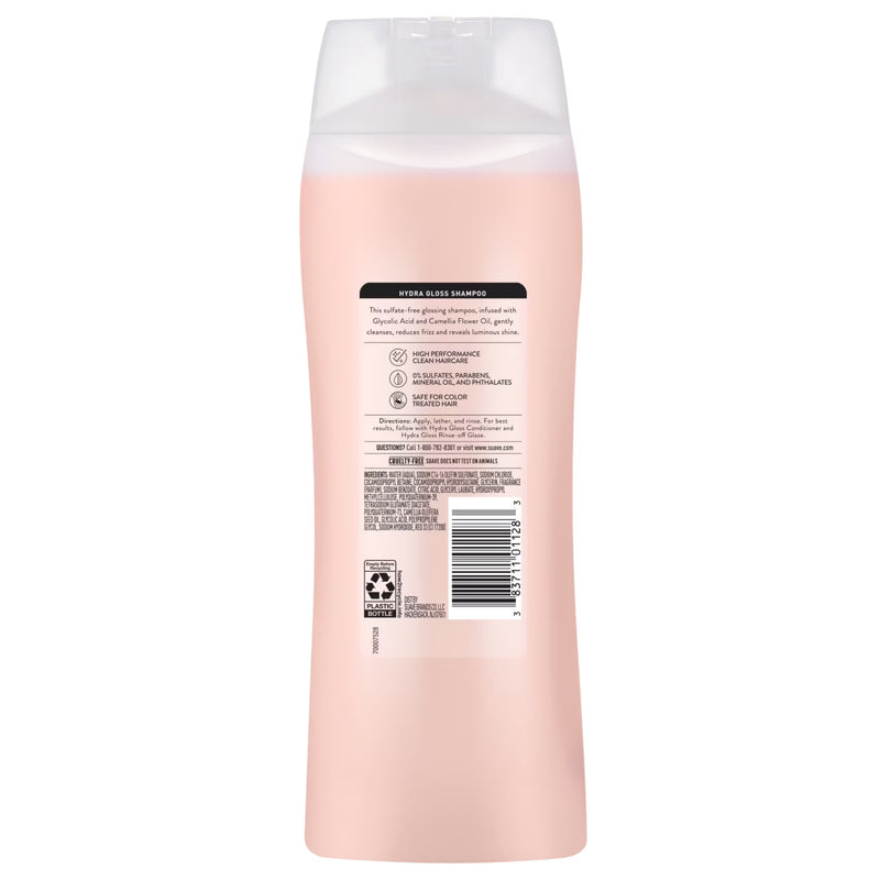 Suave Hydra Gloss Sulfate Free Shampoo with Glycolic Acid & Camellia Flower Oil, 18 fl oz