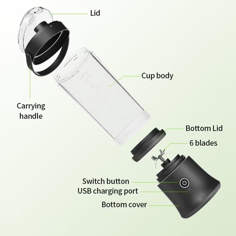 LUXRISEON High Speed Portable Juice Blender with Safety Protection System Quiet Operation