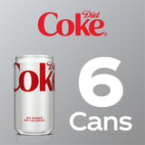 Diet Coke Soda Pop Mini Cans, 7.5 fl oz, 6 Pack
