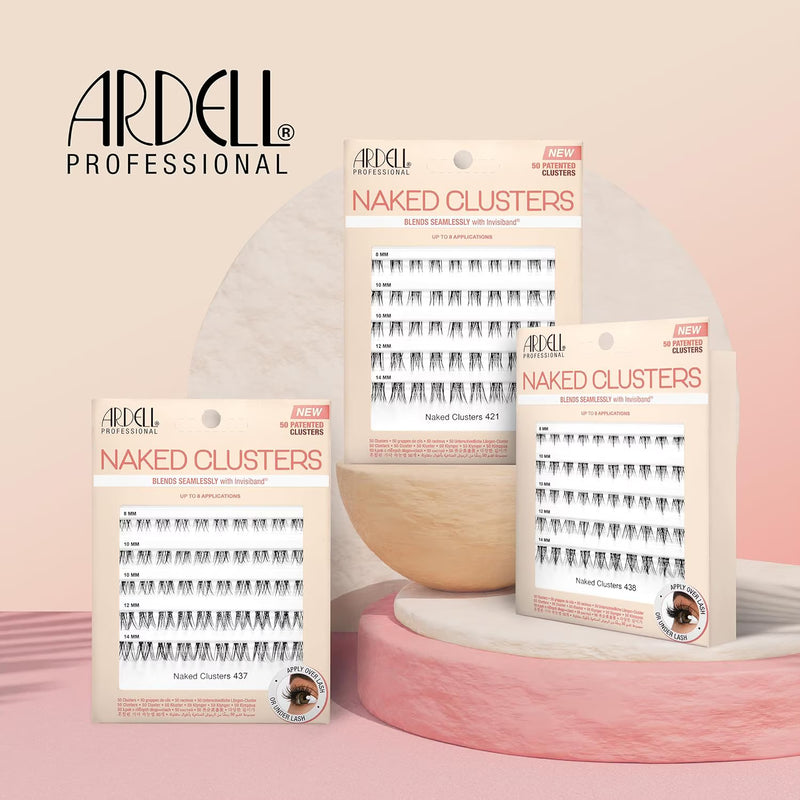 Ardell Naked Clusters 437, Natural Cluster Lashes with Invisiband, Mixed Length Lash Clusters, 50 Count