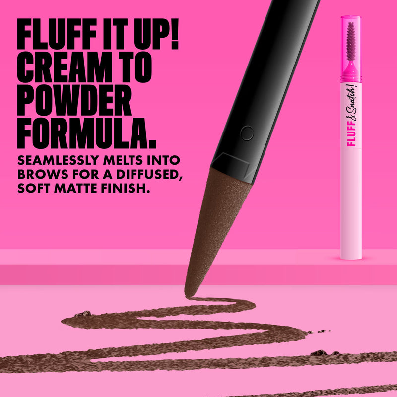 NYX Professional Makeup Fluff & Snatch Eyebrow Pencil, Eyebrow Powder Pen, Brunette, 0.04 oz
