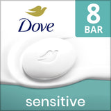Dove Beauty Bar Women's Bath Soap Sensitive, 3.75 oz 8 Bars