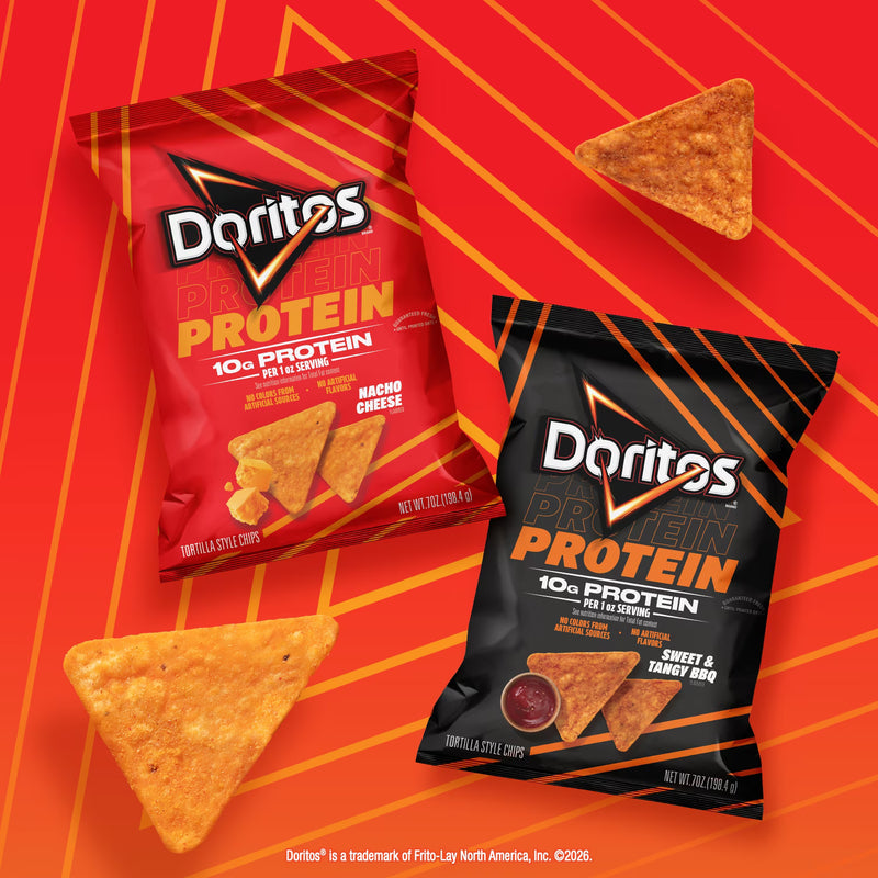 Doritos Protein Nacho Cheese Tortilla Chips Bag, 7 oz