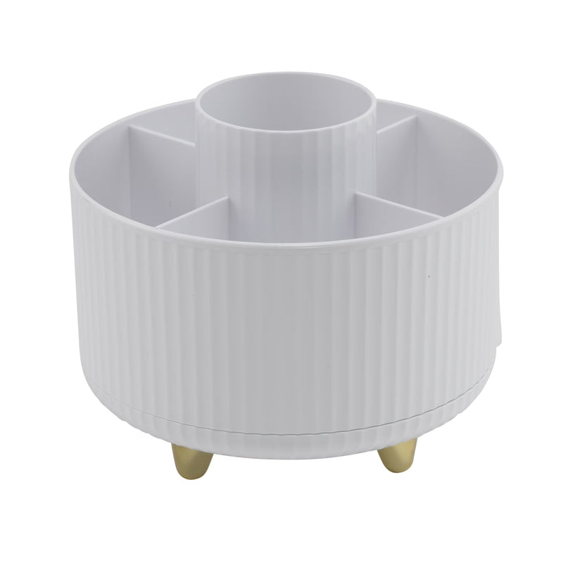 Premium Rotating Beauty Organizer with 5 Compartments for Easy Access