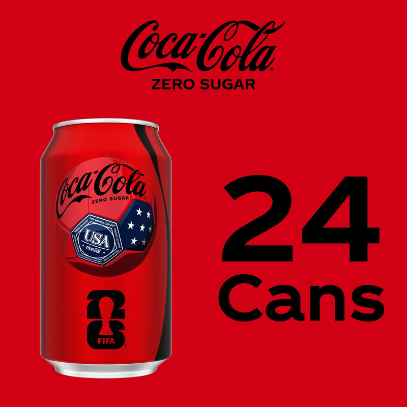 Coca-Cola Zero Sugar Soda Pop Cans, 12 fl oz, 24 Pack