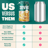 (3 pack) Zevia Zero Calorie, No Sugar Cream Soda Pop, 12 fl oz, 8 Pack Cans