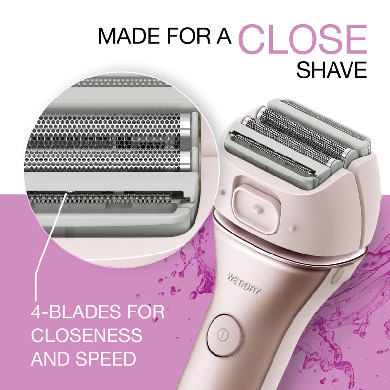 Panasonic ES-WWL8A 4-Blade Electric Shaver for Women with Bikini Trimmer and Wet/Dry Function