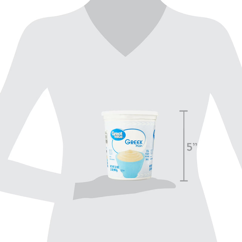 Great Value Plain Nonfat Greek Yogurt, 32 oz Tub