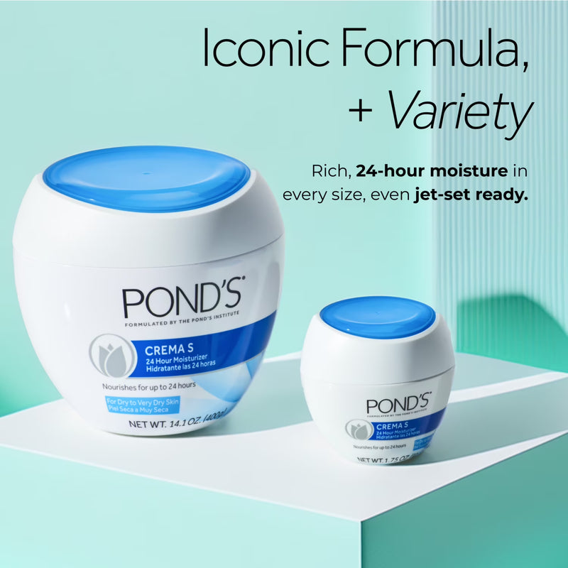 POND’S Crema S, Moisturizing Face Cream for Dry to Very Dry Skin – 1.75 oz