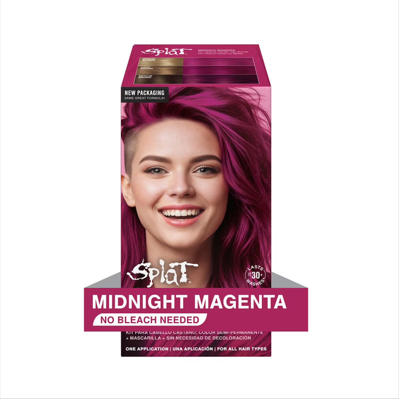 Splat Midnight Magenta Hair Dye Kit, Semi-Permanent Dark Pink Hair Color for Brunettes, Vegan