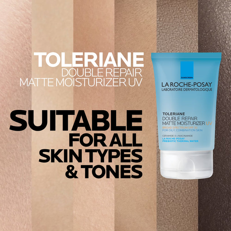 La Roche-Posay Toleriane Double Repair Oil-Free Matte Face Moisturizer SPF 30 for Oily Skin, 3.38 fl oz
