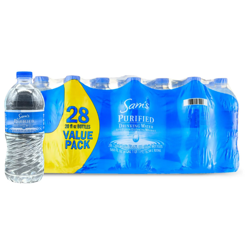 Sam's Purified Drinking Water Bottles, 20 fl oz, 28 Count