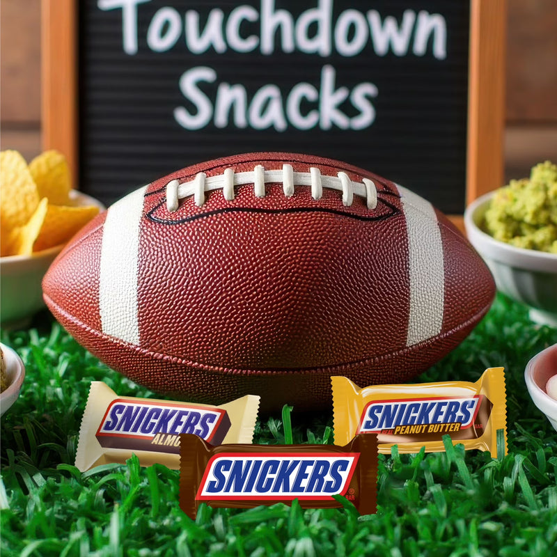 Snickers Fun Size Football Chocolate Bars Variety Pack, Party Size - 24.02 oz Candy Bag