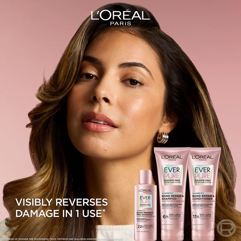 L'Oreal Paris EverPure Bond Repair Strengthening Shampoo with Citric Acid, 6.8 oz