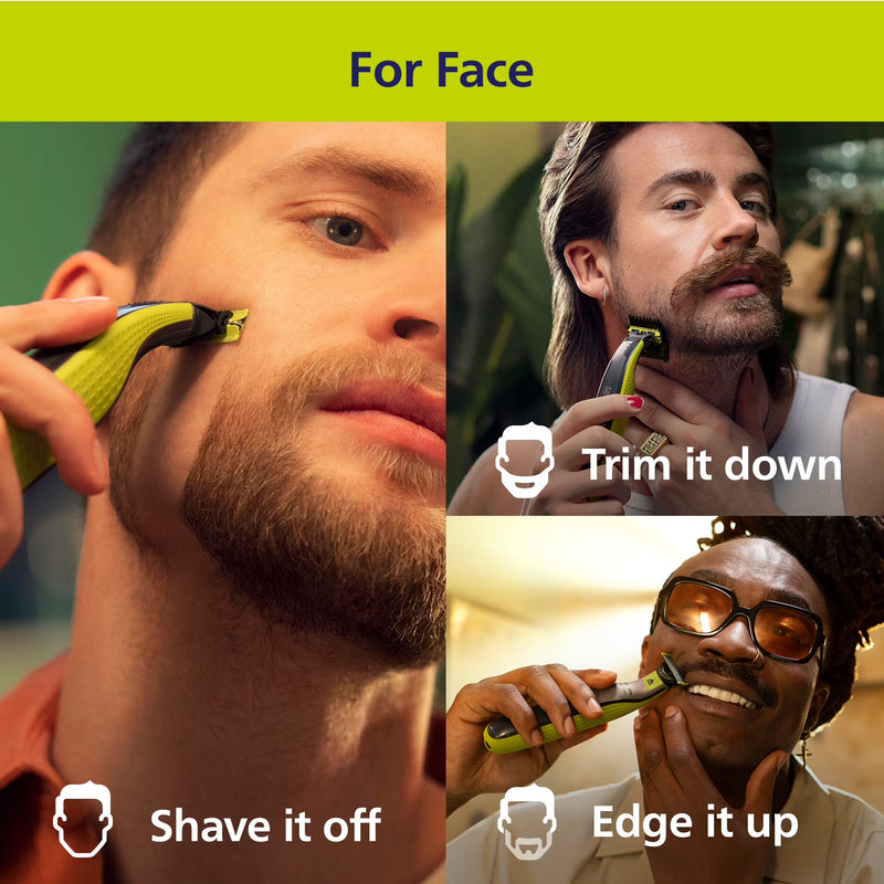 Philips Norelco Oneblade 360 Face + Body, Hybrid Electric Razor and Beard Trimmer For Men with 5-In-1 Face Stubble Comb and Body Hair Trimmer Kit, QP2834/70