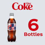 Diet Coke Soda Pop Bottles, 16.9 fl oz, 6 Pack