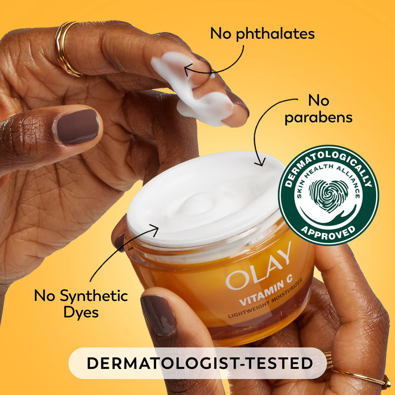 Olay Vitamin C Brightening Light Weight Moisturizer, Hydrates & Evens Tone, 1.7 oz