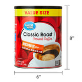 Great Value Classic Medium Roast Ground Naturally Caffeinated Coffee, 40.3 oz Canister