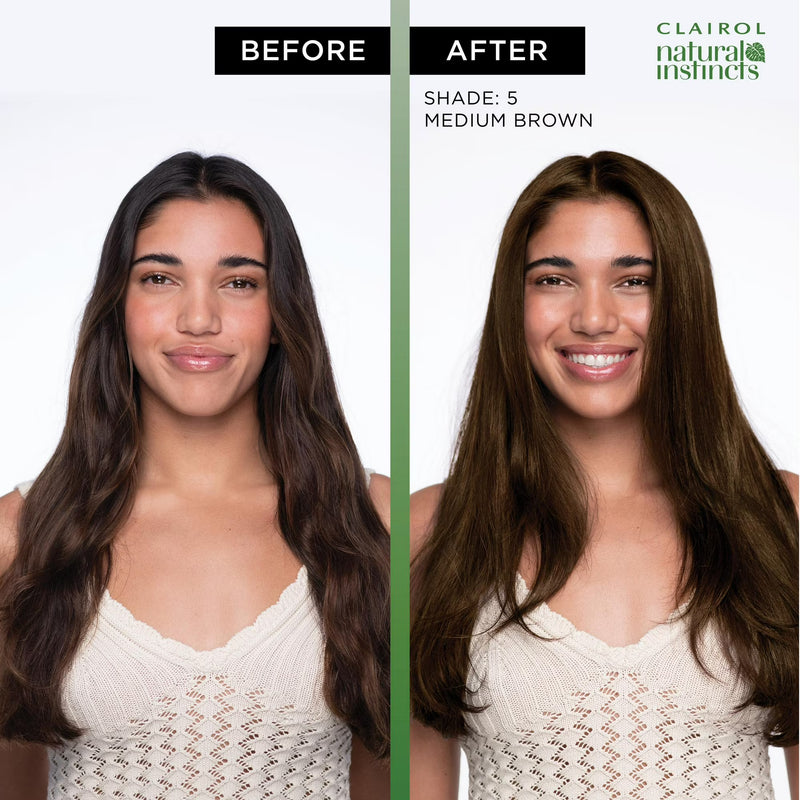Clairol Natural Instincts Demi-Permanent Hair Color Creme, 5C Medium Brown, Hair Dye, 1 Application