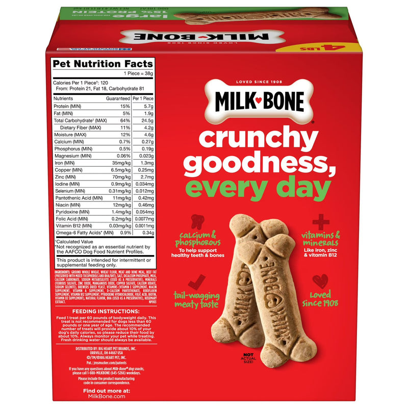 Milk Bone Original Biscuits, Large Dog Treats, 4 Lb. Box