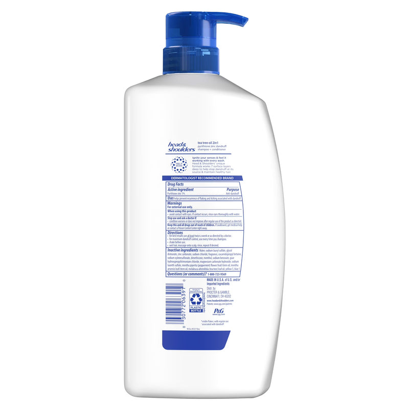 Head and Shoulders 2 in 1 Dandruff Shampoo and Conditioner, Tea Tree Oil, 28.2 fl oz