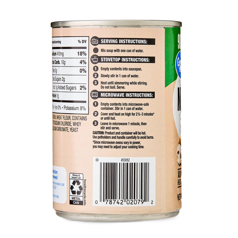 Great Value 98% Fat Free and 50% Less Sodium Cream of Mushroom Condensed Soup, 10.5 oz