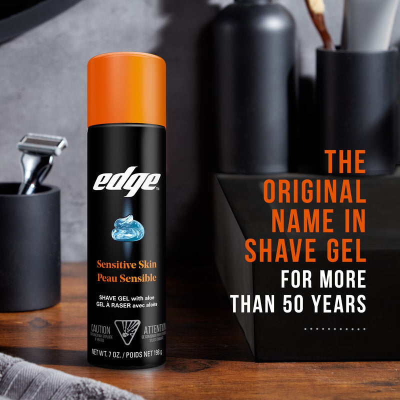 Edge Sensitive Skin Shave Gel for Men, Twin Pack, 14 oz