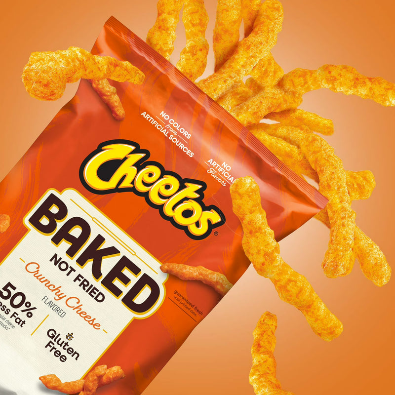 Baked Cheetos Crunchy 50% Less Fat Cheese Flavored Snacks Bag, 7.625 oz