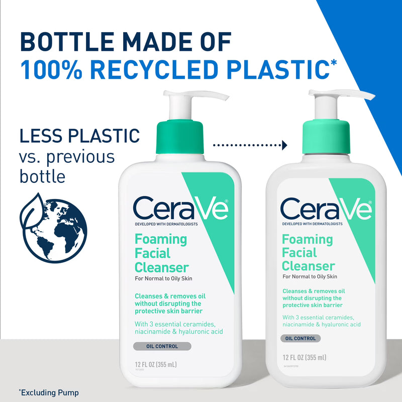 CeraVe Foaming Facial Cleanser for Normal to Oily Skin, 12 fl oz