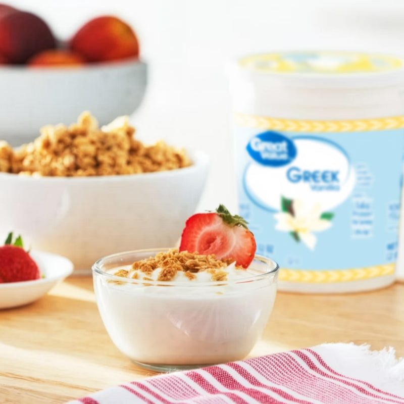 Great Value Vanilla Nonfat Greek Yogurt, 32 oz TubGreat Value Vanilla Nonfat Greek Yogurt, 32 oz Tub